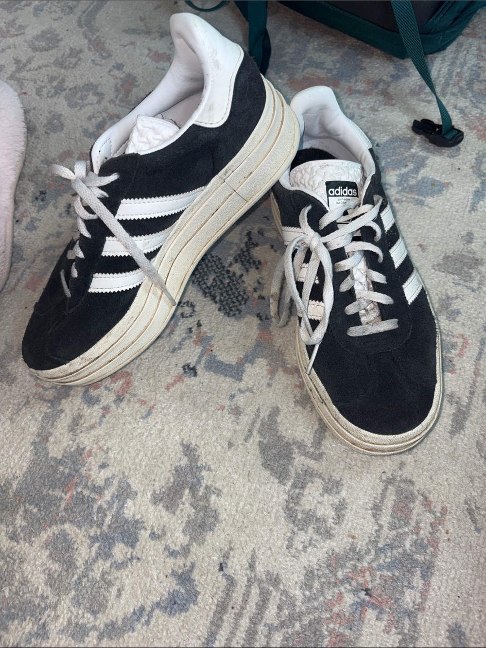 adidas gazelle  Black & White Suede Low-Top Sneakers